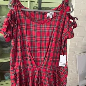 Unique Vintage Plaid Dress Sz 1x / 16 NWT